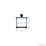 جار دربدار شیشه ای پایه دار 80×80 لبه سمباده ای