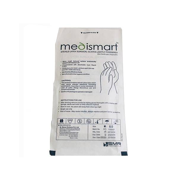 دستکش جراحی کم پودر سایز 7 MediSmart